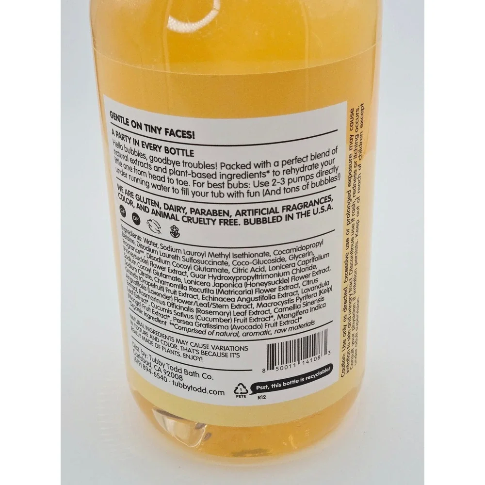 Tubby Todd Bubble Bath Sweet Quince Honeysuckle 25oz Natural Plant-Based New‎